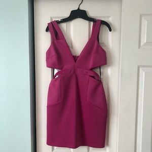 Pink BeBe cut out mini dress